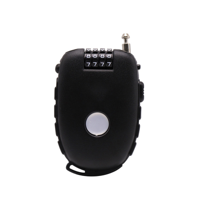 XMM-8811 combination lock 4 digital password retractable cable bicycle security lock factory supply