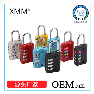 XMM-8802锌合金4位数密码挂锁背包拉链锁拉杆箱储物盒工具箱锁