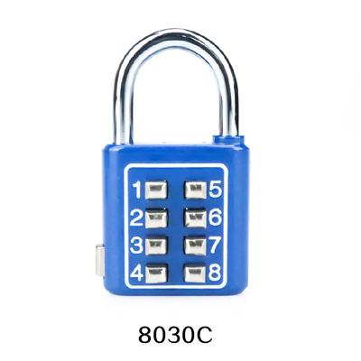 XMM-8030C Safety Lock Zinc Alloy 6/8/10 Digits Push Button Password Padlock For Blind Man