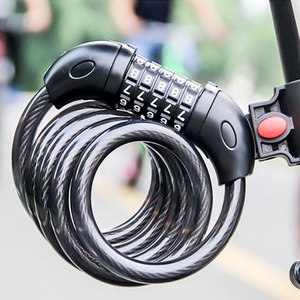 XMM-8812 Mountain Bike 5  password Lock Stainless Steel Anti-Theft Cable Combination Bicycle Lock